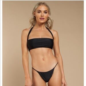 Tobi all I‎ need black bandeau bikini top large nwt